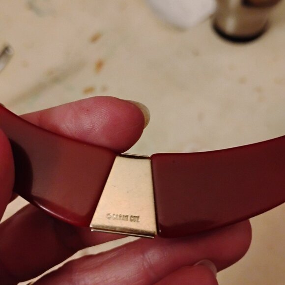 Sarah Coventry Elegant Pendant Red with Gold tone accents Necklace Chocker - Picture 9 of 11